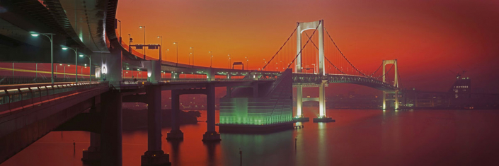 Japan, Tokyo, Minato ward. Rainbow Bridge. 1993.