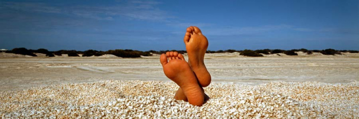 Australia shell beach feet