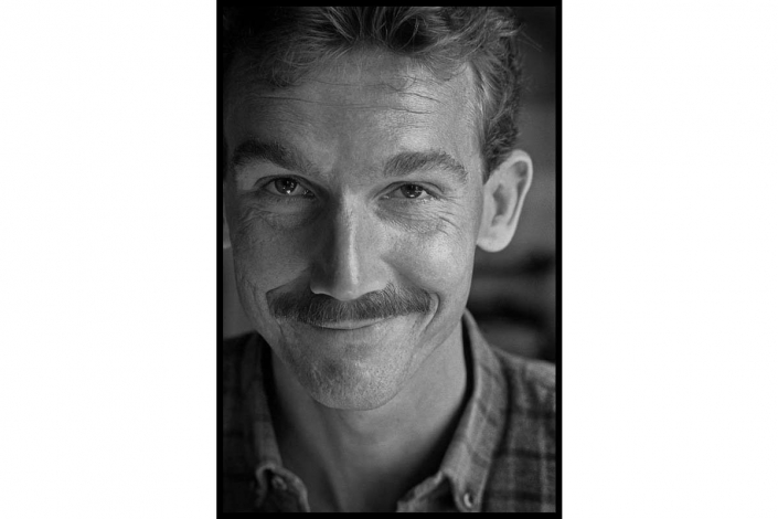 black-and-white portrait
